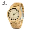 2018 BOBO BIRD WD27 Bambou Montre En Bois pour Hommes Conception Unique De Lug Top Marque De Luxe Quartz Bois Bande Nuit Vert Pointeur Poignet Watc229I