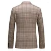 Herenpakken Fashional Men#39; s British Slim Plaid Bruidy Wedding Banquet Leisure Solid Three-Piece Suit