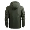 Outdoor-Jacken Hoodies Heiße wasserdichte Jacke Männer Soft Shell Military Tactical Cargo Windjacke Hohe Qualität Neue Casual Mit Kapuze Mantel Männlich Outdoor Männer 0104