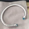 Bracciali Dy Bracciale Uomo Donna Filo intrecciato Testa tonda Moda Versatile Placcato platino Bicolore Canapa Tendenza Gioielli di vendita caldi 5MM