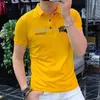 Polos pour hommes Polo pour hommes Couleur unie Lettres brodées T-shirt à manches courtes Confortable Respirant Été 2023 Mode Homme Vêtements