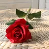 الزهور الزخرفية 1pcs لمسة حقيقية روز حزمة وصول الورود الحمراء باقة زهرة الاصطناعية ديكور ديكور المنزل
