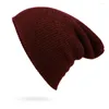 Berets damskie czapki zimowe dla mężczyzn czapki czapki ciepłe czapkę moda stałe kolory zewnętrzne czapki unisex elastyczne kintted wełniane kapelusz