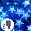 Stringhe 12M 100 LED Star Fairy String Lights Impermeabile con telecomando 8Modes per camera da letto Festa di nozze Decorazioni da giardino per l'anno di Natale