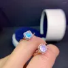 Cluster Rings Romantic Moonstone Gemstone Ring Women Silver Fine Jewelry Natural Gem Good Color 925 Sterling Moonlight Date Gift