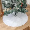 Décorations de Noël 2023 Jupe d'arbre en peluche blanche ornements de vacances européens et américains