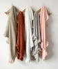 Blankets 2Layers Cotton Ruffle Blanket Born Swaddle Wrap Receiving Infant Quit 90x90cm