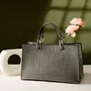 Evening Bags Women Shoulder Bag Genuine Leather Crocodile Pattern Briefcase Women's Crossbody Top Layer Cowhide Real Handbag