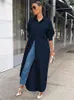 Casual Dresses Fashion Long Shirt Women Solid Color Single Breasted Jacket Elegant Dress 2023 Summer Streetwear S-2XL