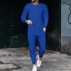 Tute da uomo Tuta sportiva da uomo T-shirt a maniche lunghe Pantaloni Set da 2 pezzi Uomo Solid Fitness Palestre Running Abbigliamento sportivo Tuta da uomo