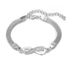 12pcs Rhinestone Infinity Bracelet