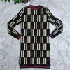 Basic & Casual Dresses designer luxury Full Letter Knit Sweaters Dress For Women Fashion Sexy Slim Tight Designer Ladies Knitted Sweater Clothes VHVS