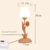 مصابيح المائدة Homhi Rose Flower LAMP LED LED for Girl Bedroom Edside Decorarion Decorarion Clet