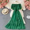 Casual jurken Stijlvolle One-Shoulder Off-Shoulder Chiffon Summer Taille Slim Flowing Flows Dress Dress