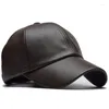 قبعات الكرة الرجال عتيقة قابلة للتعديل جلود البيسبول قبعة عادية الرياضة في الهواء الطلق صلبة منخفضة الانتباه قبعة أبي