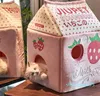 2023 fashion cats Beds Strawberry Milk Banana Milk Cat Bed Cat House