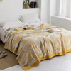 Cobertores de algodão Towel Muslin manta de arremesso macia para adultos na cama/cama/sofá/avião/viagem Tapeçaria Boho enterrada