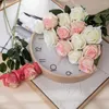 Flores decorativas de 52 cm de buquê de mão única rosa rosa casamento flor artificial flor falsa decoração de fundo de fundo de pografia de parede