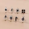 Boucles d'oreilles 1 pièce noir Zircon boucle d'oreille pour femmes 2023 tendance bijoux oreille manchette acier inoxydable 0.8mm Piercing adolescents