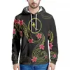 Erkekler Sıradan Gömlekler Sarı Dövme Polinezya Grafik Tasarım Baskı Hawaiian Sweatshirt Uzun Kollu Moda Hoodie Slim Erkek Sonbahar/Kış