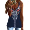 Damen Tanks Sommer Damen Tank Tops Weste Ethno V-Neek Sling Spaghettiträger ärmelloses T-Shirt Top Print Blumen 2023