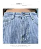 Shorts Striped Denim Fashion Zevity Basic High Taille Summer Dames Casual Cycling Clothing Sports Fitness 2023