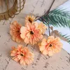 Decorative Flowers 1pc 6heads Sunflower Artificial Flower Branch For Home Display Wedding Party Hall Decoration Floral Arrangement Material