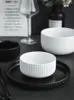 Assiettes Vaisselle En Céramique Rayures Tridimensionnelles Noir Et Blanc Style Occidental Steak Assiette Saladier Ménage Cuisine Fournitures