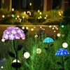태양 마당 풍경지면 조명 파티 스탠드 LED 정원 장식 랜턴 야외 수국 모양 스테이크 방수 조명