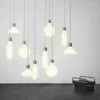 Pendelleuchten LukLoy Moderne minimalistische milchweiße Lichtlampe für Bar Café Wohnzimmer Loft Beleuchtungskörper