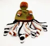 Basker hatt stickad tecknad bläckfisk halloween wacky unisex rolig varm havsfest konstigt