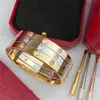 Luxury Bracelet Men Fashion Gold Bangle Titanium Crystal Design Lover Charm Diamond Screw Bracelet 4 CZ Jewlery Designer for Women5373392