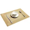 Table Mats 4pcs Gold Placemats Washable PVC Dining Set Weave Mat Diagonal Frame Teslin Cloth Disc Bowl Nonslip Easy Clean Pad