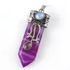 Pendant Necklaces 24Pieces Natural Amethysts Gemstone Big Pointed Sword Arrow Shape Healing Crystal Amulet Stone Pendants Bulk For177h