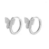 LIVVY – boucles d'oreilles créoles couleur argent, scintillantes, ludiques, papillon pour femmes, tendance, tempérament léger, bijoux de mariage de luxe