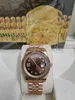With Original Box high-quality Luxury Watches 41MM 18K Gold Dark Rhodium Index Dial Automatic Fashion Brand Men's Watch Wristwatch 2023