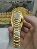 Orijinal kutu ile yüksek kaliteli lüks saatler 41mm erkek 18k sarı altın kırmızı kadran daha büyük elmas otomatik moda marka erkekler saat kol saati 2023