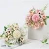 Fiori decorativi Decorazioni per la casa Fai da te Peonia Matrimonio Bouquet misto Rosa artificiale Fiore finto Seta