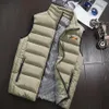 Autumn Winter Men's Down Vest Luxury Print Sleeveless Vest Jacket Plus Size Cotton Slim Warm Lightweight Brand261e