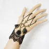 Link Bracelets Charms Gothic For Woman Sexy Black Lace Rose Flower Chains Leaf Bracelet Charm Wristbands Jewelry Adjustable Chain