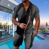 Survêtements pour hommes Business Casual Summer Polo de costume surdimensionné pour hommes en tissu respirant à séchage rapide Revers Ensemble élégant de deux pièces