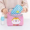 Ensembles de vaisselle Cartoon Sacs à lunch mignons pour femmes enfants enfants enfants thermique isolé tote sac de pique-nique pochette de bouteille de lait de lait sac à main