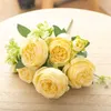 Декоративные цветы 30 см. Искусственный цветочный шелк пион букет весенний белый для домашнего украшения свадьба Рождественский сад.
