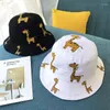 Accessoires pour cheveux Printemps Automne Chapeaux de seau pour enfants Dessin animé girafe Chapeau de soleil Filles Garçons En plein air Plage Camping Casquette de pêche Casual Panama