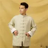 Ethnische Kleidung Kragen Traditionelle Chinesische Für Männer Jacke Jahr Kleidung Retro Bluse Hemd Stil Tai Chi Uniform