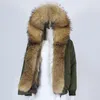 Men's Down MENINA BONITA 2023 Men Bomber Waterproof Winter Jacket Natural Real Raccoon Fur Coat Collar Hooded Thick Streetwear Luxury