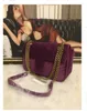 Kadın Çantalar Klasik Zincir Tek Omuz Messenger Çanta Velvet Kumaş Moda Alışveriş Çantaları Çanta Hobo Çanta Lüks Tasarımcı Çantalar Flep Cüzdan Tote