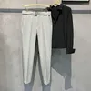 Abiti da uomo Abbigliamento di marca Pantaloni da completo da uomo alla moda Pantaloni dritti alla caviglia Casual stile coreano Pantaloni di lusso solidi E64