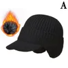 Berretti Orecchie Cappello Lavorato A Maglia Uomo Inverno All'aperto Con Visiera Moda Casual Ciclismo Calore Cappello Da Sole J3e9