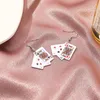 Dangle Earrings Personality Creative Creative Funny Poker Cool Fun Simulation Alloy Party for Women 2023アクセサリー